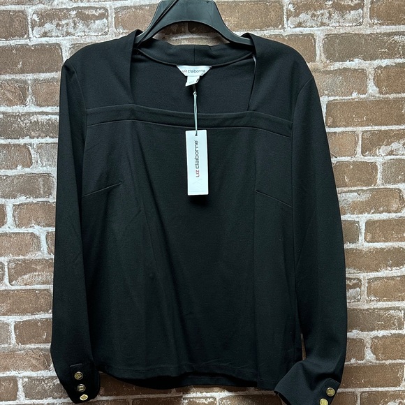 Liz Claiborne Tops - Liz Claiborne Black Top with Gold Accents